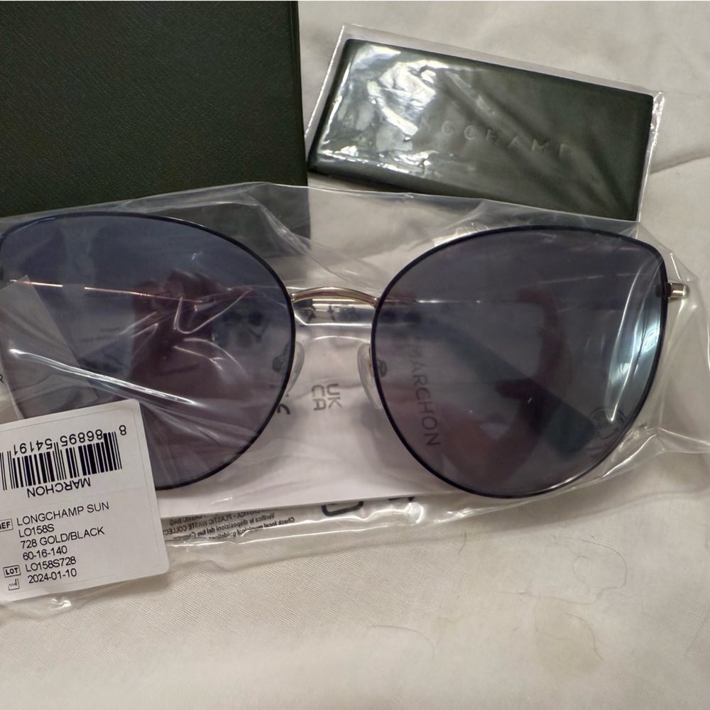 Longchamp Black and Gold Sunglasses - Picture 11 of 12